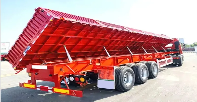 3 eixos Trailer de semi tipper lateral